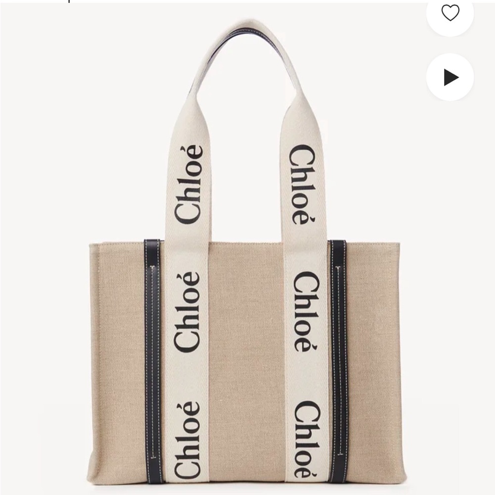 Chloe Woody Tote Bag in Linen